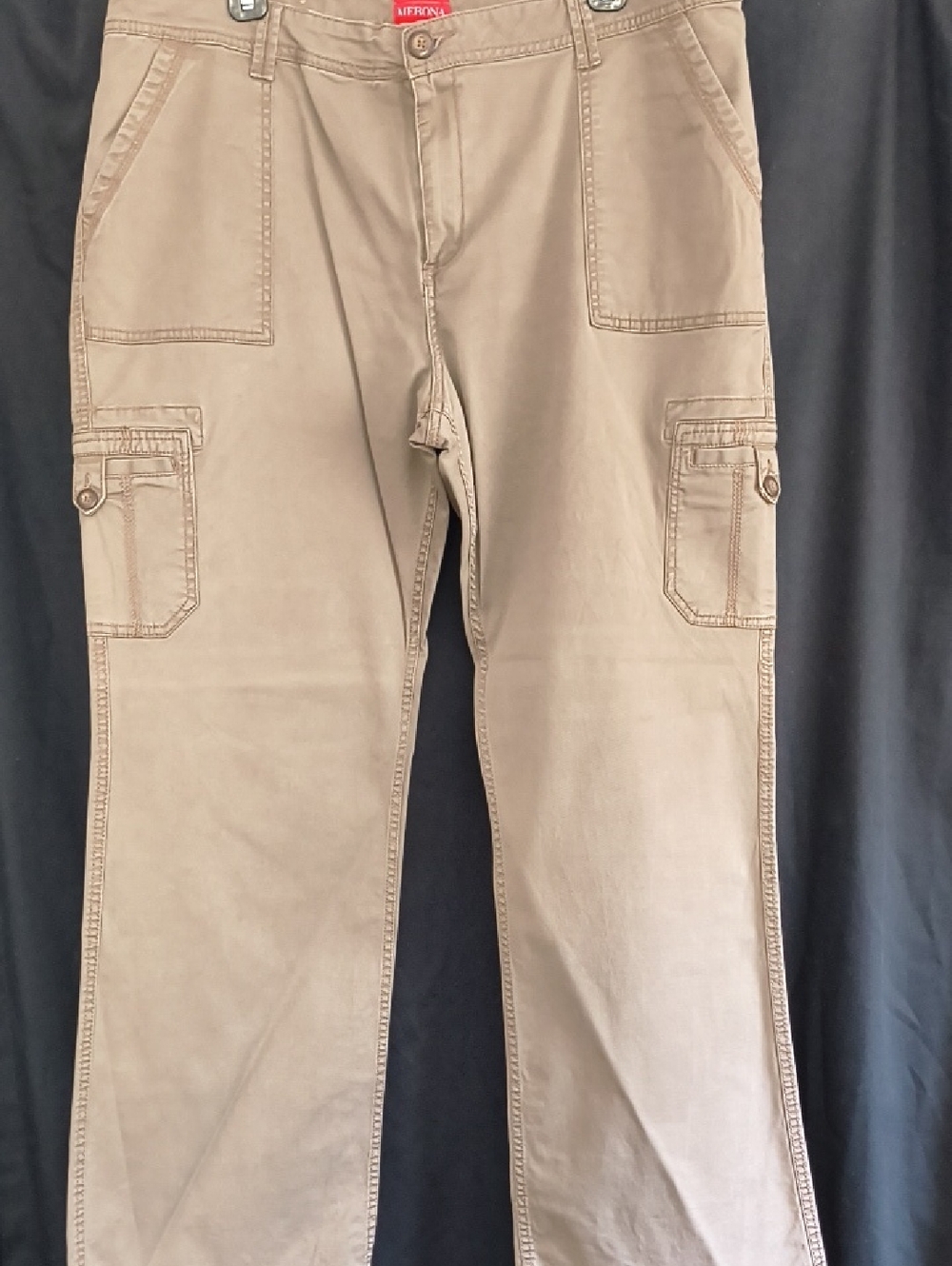 Merona Lt Brown Cargo Pants with Button-Flap Pockets Item # 0041